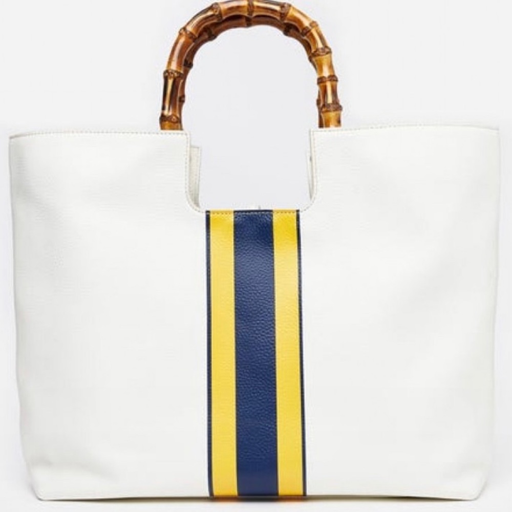 J McLaughlin Laurana Leather Top Handle Tote